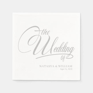 Servilleta De Papel Elegant Script Wedding Napkins with Names