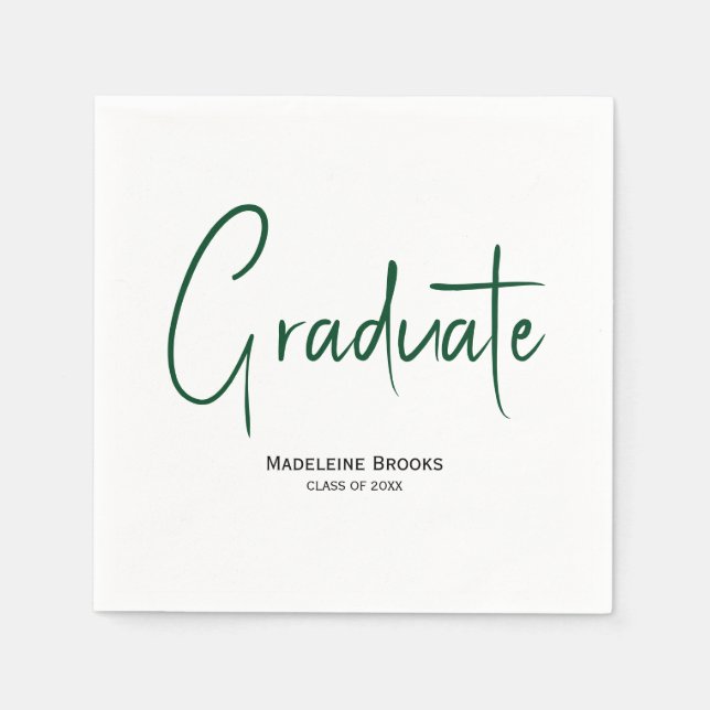 Servilleta De Papel Elegant Simple Script Custom Graduation Napkins (Anverso)