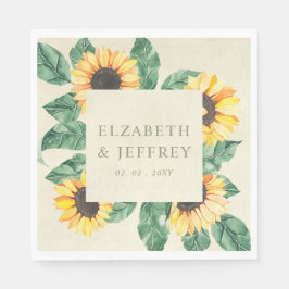 Servilleta De Papel Elegant Sunflowers Garden Floral Wedding
