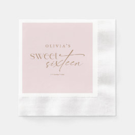 Servilleta De Papel Elegant Sweet 16 Blush Pink Birthday 
