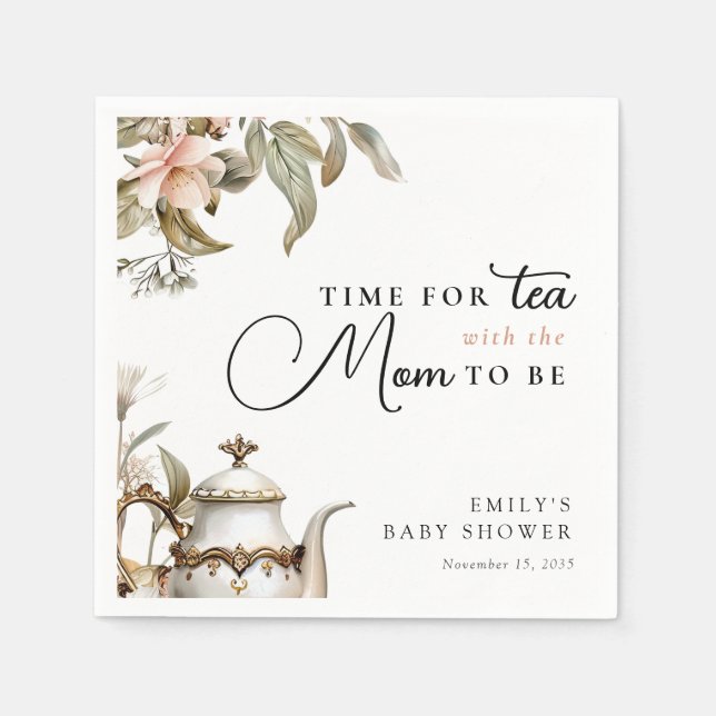 Servilleta De Papel Elegant Tea Party Baby Shower (Anverso)