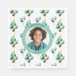 Servilleta De Papel Elegant Teal Balloons Photo