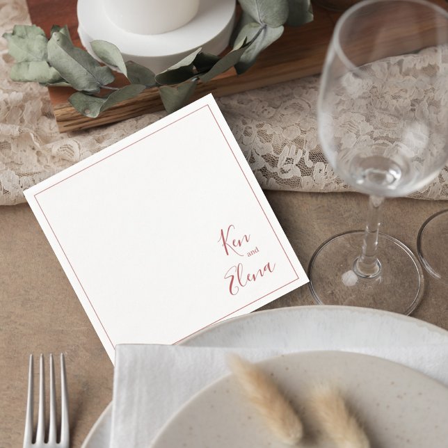 Servilleta De Papel Elegant Terracotta Script Wedding Cocktail Napkin (Subido por el creador)