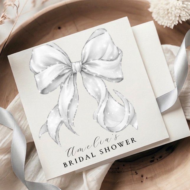 Servilleta De Papel Elegant, tying the knot bridal shower white bow. (Subido por el creador)