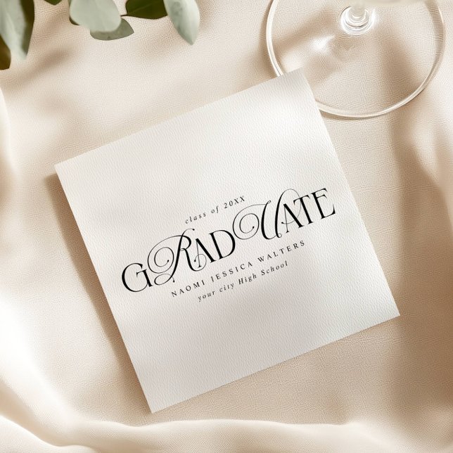 Servilleta De Papel Elegant Typography Old Money Graduation (Subido por el creador)