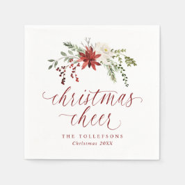 Servilleta De Papel Elegant Watercolor Typography Christmas Cheer