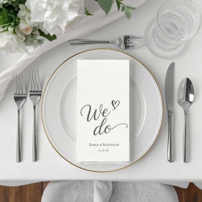 Servilleta De Papel Elegant We Do Script Custom Wedding Guest Towel (Subido por el creador)