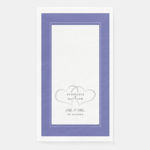 Servilleta De Papel Elegant Wedding Periwinkle Blue Mr & Mrs Hearts