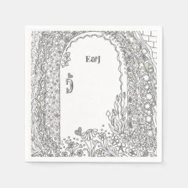 Servilleta De Papel Elegant Whimsical Garden Door Wedding