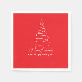 Servilleta De Papel Elegant White Christmas Tree Red Christmas