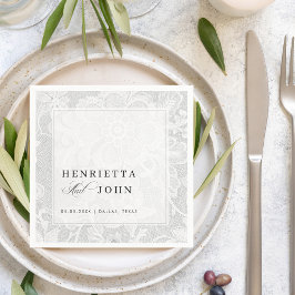 Servilleta De Papel Elegant White Vintage Lace Wedding