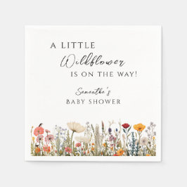 Servilleta De Papel Elegant White Wildflower Bloom Baby Shower
