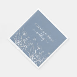 Servilleta De Papel Elegant Wildflower Periwinkle Wedding
