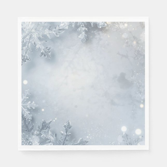 Servilleta De Papel Elegant Winter Birthday Cocktail Napkins Snow (Anverso)