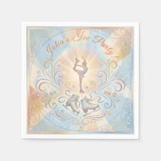 Servilleta De Papel Elegant Winter Ice Skating Birthday 