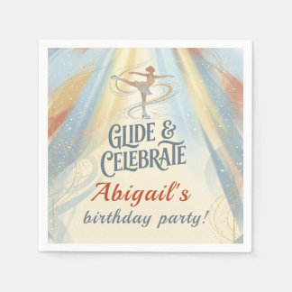 Servilleta De Papel Elegant Winter Ice Skating Birthday Invitation 