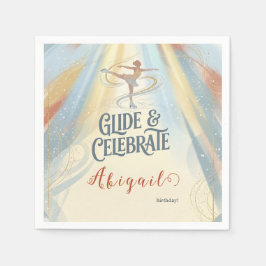 Servilleta De Papel Elegant Winter Ice Skating Birthday Invitation 