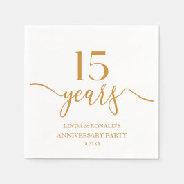 Servilleta De Papel Elegante 15º aniversario Boda de Champagne