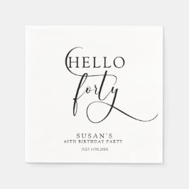 Servilleta De Papel Elegante 40.º cuadragésimo cumpleaños