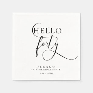 Servilleta De Papel Elegante 40.º cuadragésimo cumpleaños