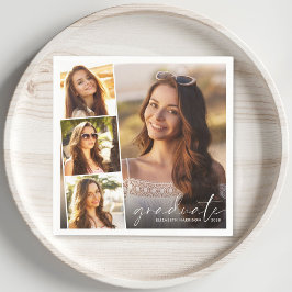 Servilleta De Papel Elegante 4 Partido de Graduación de Collage de fot