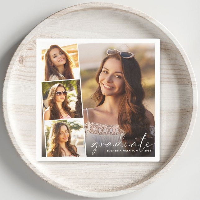 Servilleta De Papel Elegante 4 Partido de Graduación de Collage de fot (Subido por el creador)