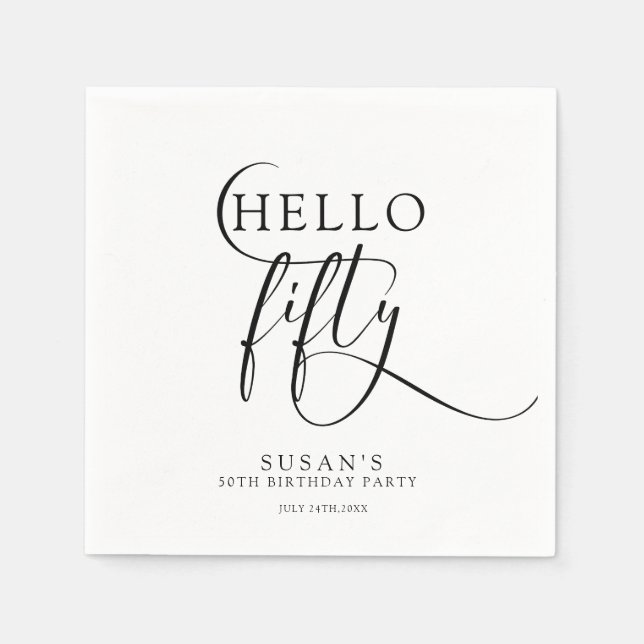 Servilleta De Papel Elegante 50.º Cincuenta Aniversario (Anverso)