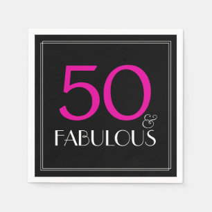 Servilleta De Papel Elegante 50 y fabulosa fiesta de cumpleaños