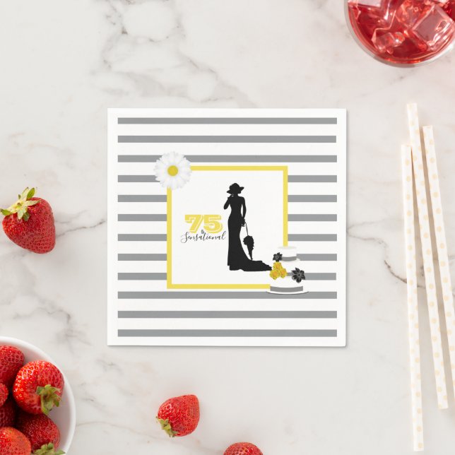 Servilleta De Papel Elegante 75 y SENSACIONAL 75 cumpleaños (In situ)