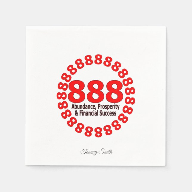 Servilleta De Papel Elegante 888 toallas de papel Angel Number (Anverso)