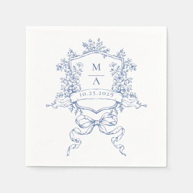 Servilleta De Papel Elegante acuarela Boda de flores silvestres (Anverso)