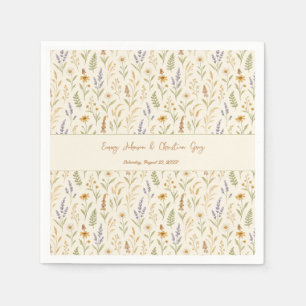 Servilleta De Papel Elegante acuarela Boda Floral de flores silvestres