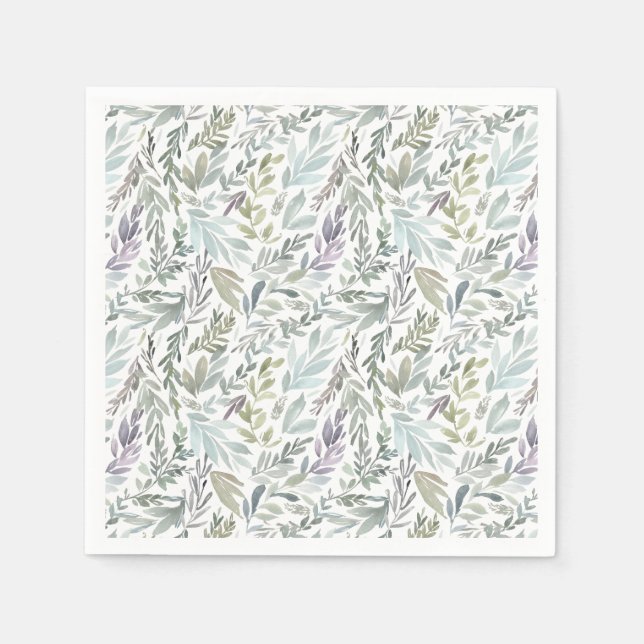 Servilleta De Papel Elegante acuarela botánica (Anverso)