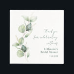 Servilleta De Papel Elegante acuarela Eucalyptus Bridal Shower<br><div class="desc">Eucalyptus Greenery Watercolor Bridal Shower Gracias a las servilletas de papel que puedes personalizar fácilmente para tu evento especial y ocasiones anuales.</div>