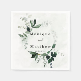 Servilleta De Papel Elegante acuarela Eucalyptus Greenery Boda
