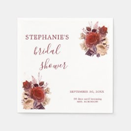 Servilleta De Papel Elegante acuarela Floral Bridal Shower