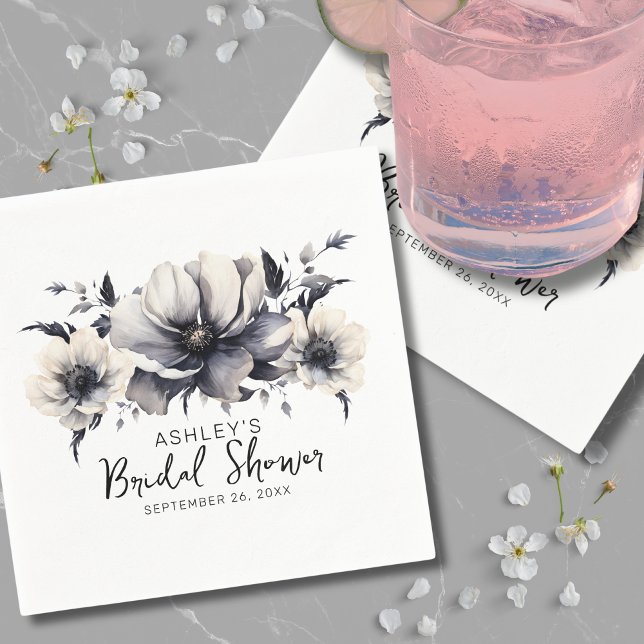Servilleta De Papel Elegante acuarela Floral Bridal Shower (Elegant Watercolor Floral Bridal Shower Napkins)