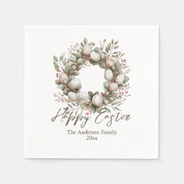 Servilleta De Papel Elegante acuarela Garland Eggs Pascua