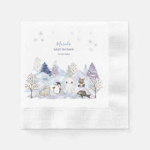 Servilleta De Papel Elegante acuarela Invierno animales árticos de inv