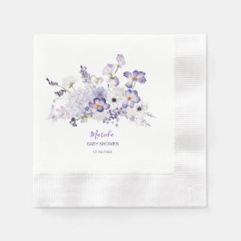 Servilleta De Papel Elegante acuarela Lilac flor ducha bebé