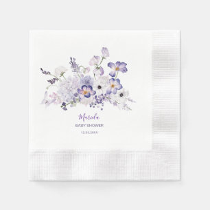 Servilleta De Papel Elegante acuarela Lilac flor ducha bebé