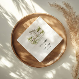 Servilleta De Papel Elegante acuarela Manor Garden Wedding