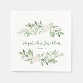 Servilleta De Papel Elegante acuarela marfil Rosa Boda