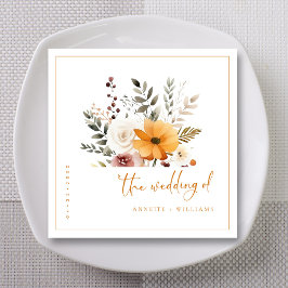 Servilleta De Papel Elegante acuarela Napkins de Boda Caída (Personali