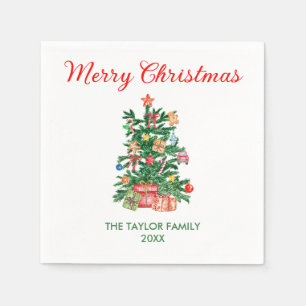Servilleta De Papel Elegante acuarela Ornamentos y Regalos de Árbol de