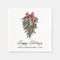 Elegante acuarela Pine Calligraphy Ink Holiday