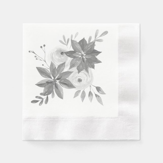 Servilleta De Papel Elegante acuarela plateada (Anverso)