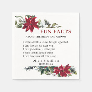 Servilleta De Papel Elegante acuarela Poinsettia FUN FACTS Boda