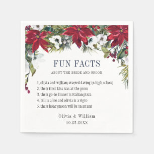 Servilleta De Papel Elegante acuarela Poinsettia FUN FACTS Boda