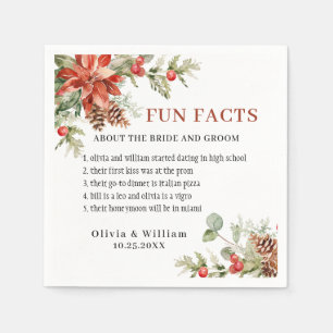 Servilleta De Papel Elegante acuarela Poinsettia FUN FACTS Boda